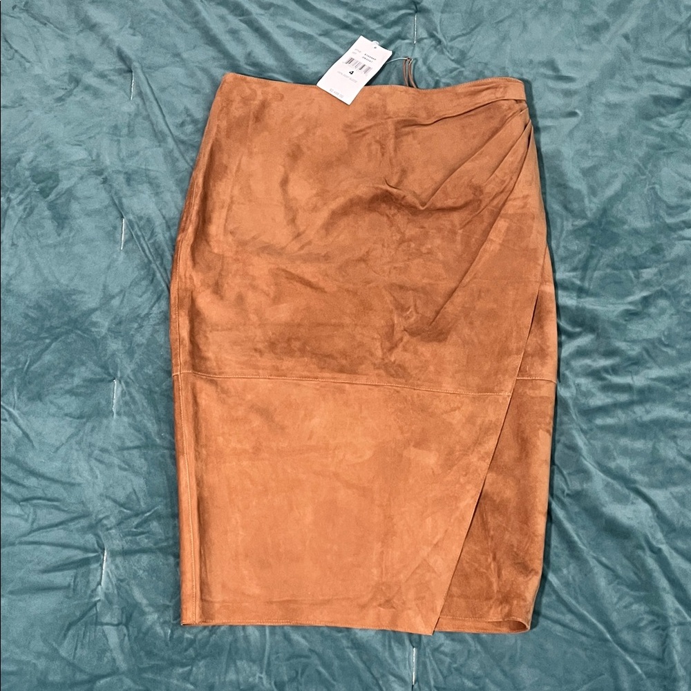 Ralph Lauren Goat Suede Pencil Skirt Sz 4 Camel Tan $2498 Retail